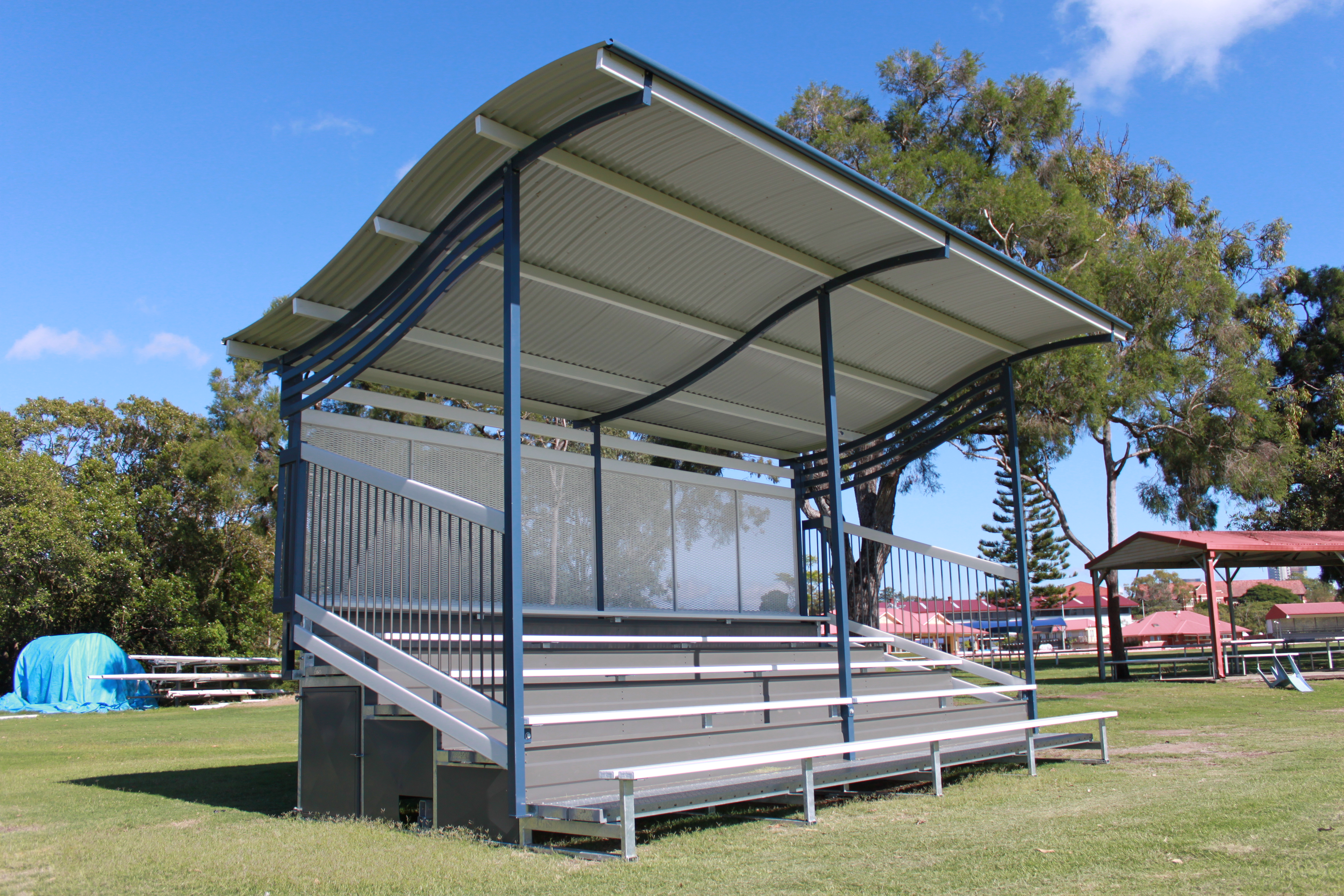 Wave roof grandstand